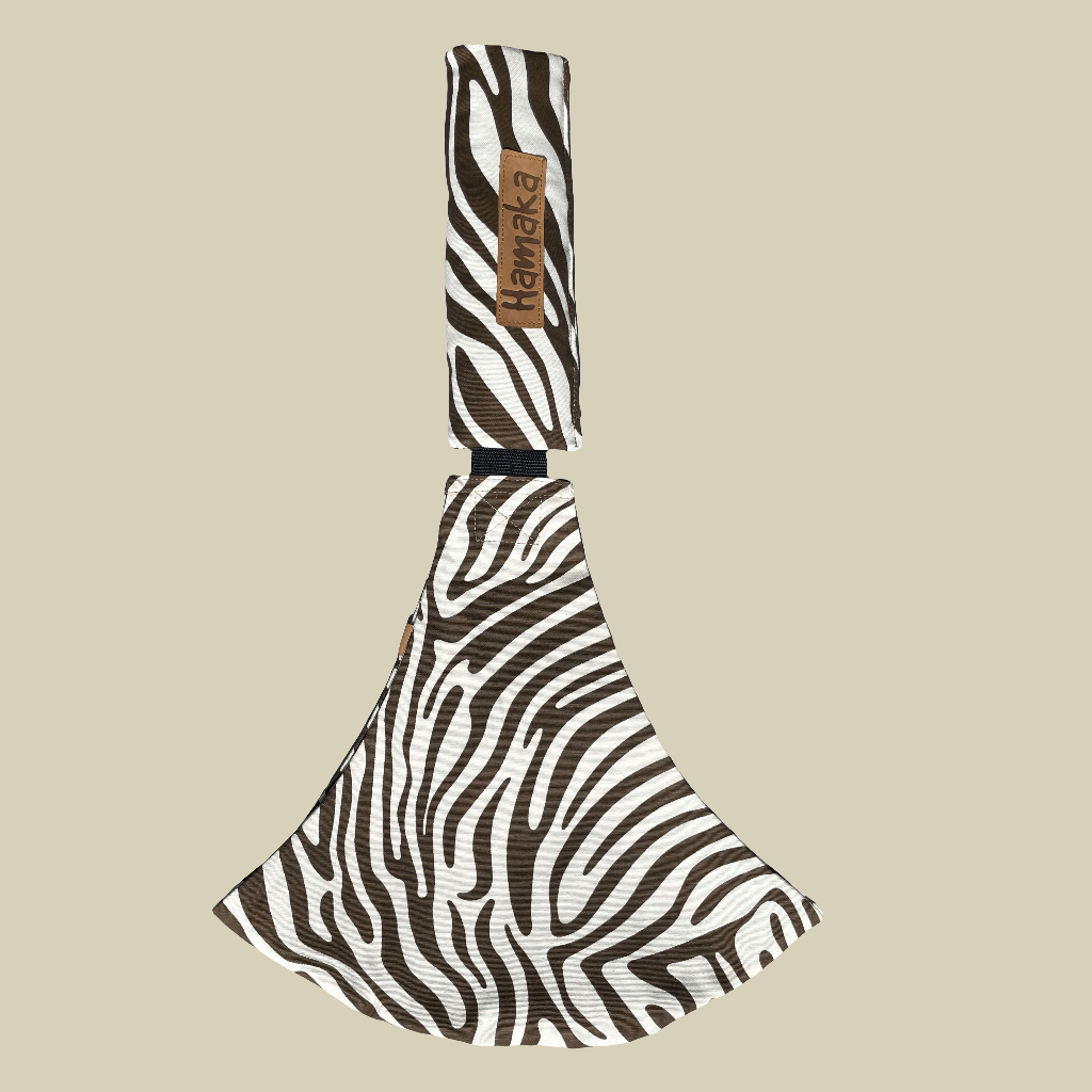 Hamaka Brown Zebra — porteo ergonómico para niños desde 9 meses, hecho en Chile