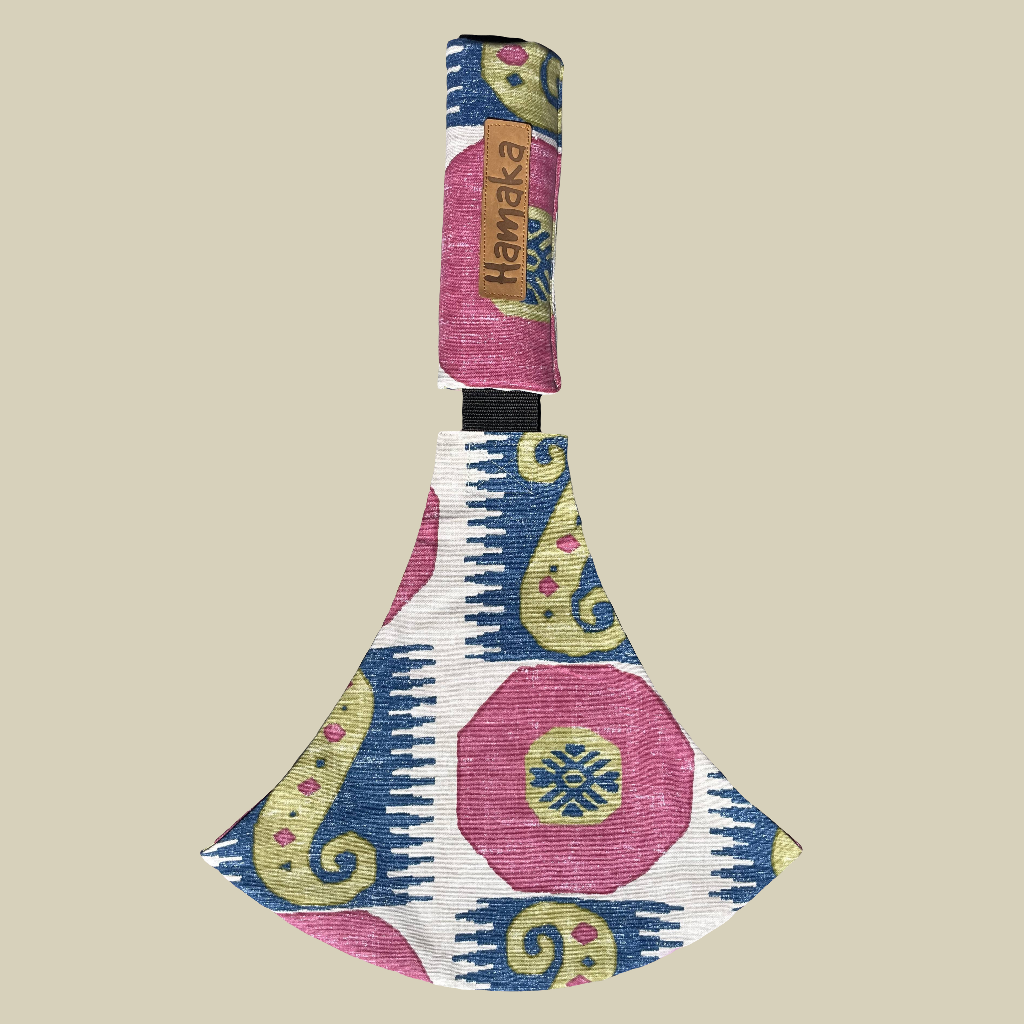 Hamaka Pink Tribal — porteo ergonómico para niños desde 9 meses, hecho en Chile